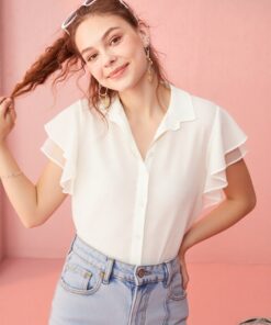 ART 24138: CAMISA EVA DE CREP MANGA VOLADO