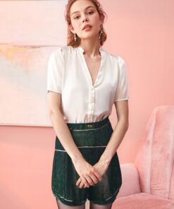 ART 24140: CAMISA TEA CREP CUELLO MAO