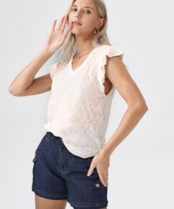 ART 6101: BLUSA AURORA BRODERIE ELASTIZADA CUELLO V