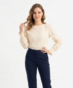 Alternative view of ART 2656: BLUSA BRODERIE MANGA LARGA IMPORTADO