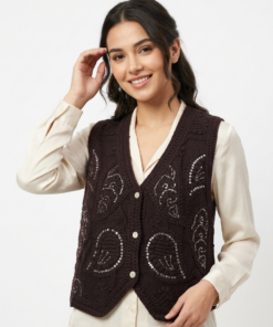 ART 2672: CHALECO BORDADO CON BRILLO IMPORTADO