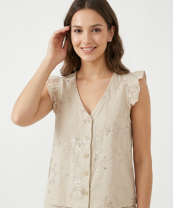 ART 6113: CAMISA SIN MANGA CON BORDADO