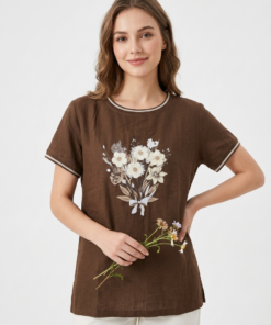 ART 2690 A: LINO CON APLIQUE IMPORTADO