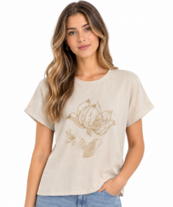ART 2674 B: REMERA LINO CON BORDADO IMPORTADO TALLE GRANDE