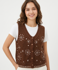 ART 2670 C: CHALECO CON BRILLO IMPORTADO